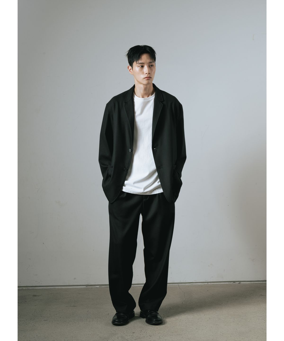 와기(WHAGI) Flannel Wool Architect Pants (Black)
