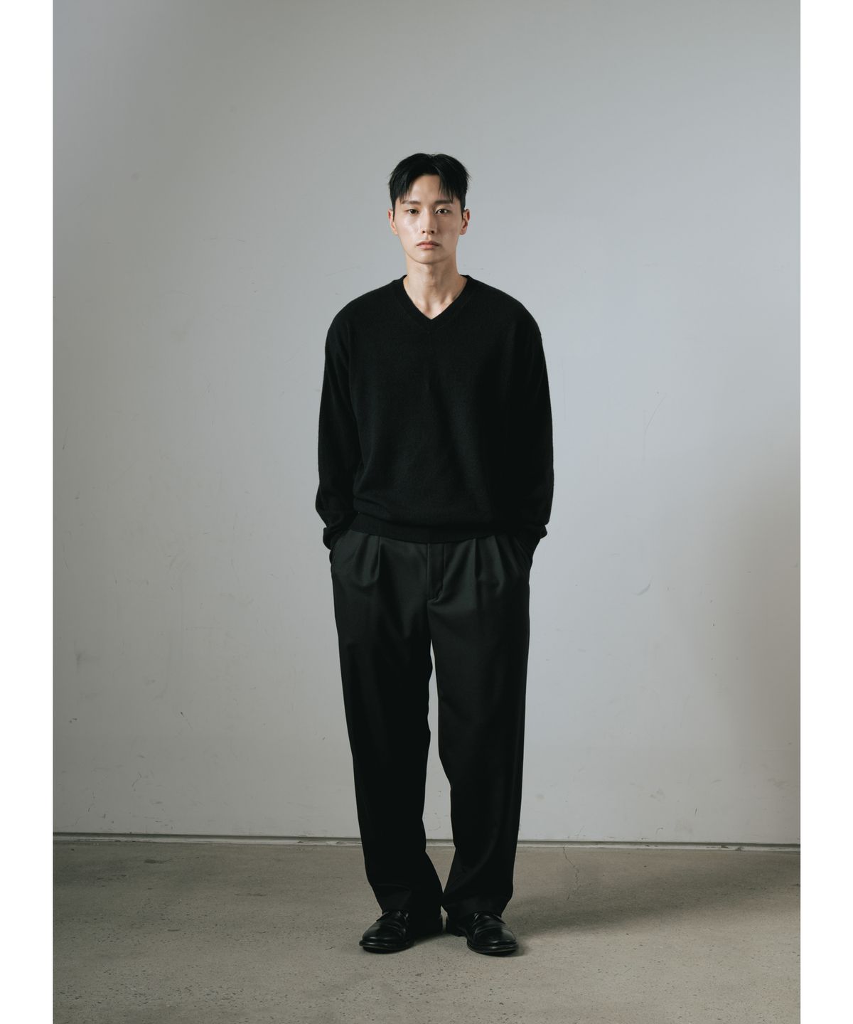 와기(WHAGI) Flannel Wool Architect Pants (Black)