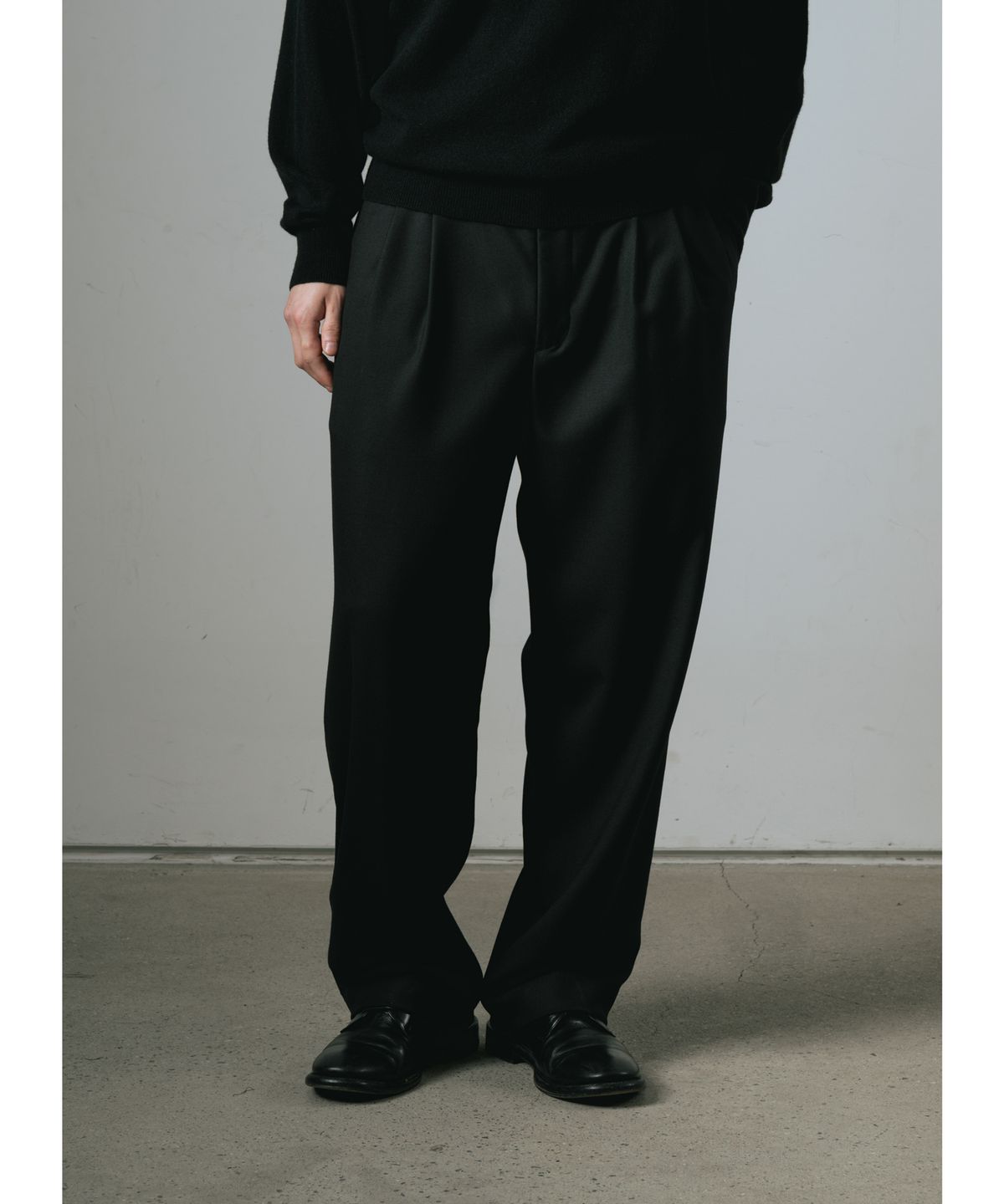 와기(WHAGI) Flannel Wool Architect Pants (Black)