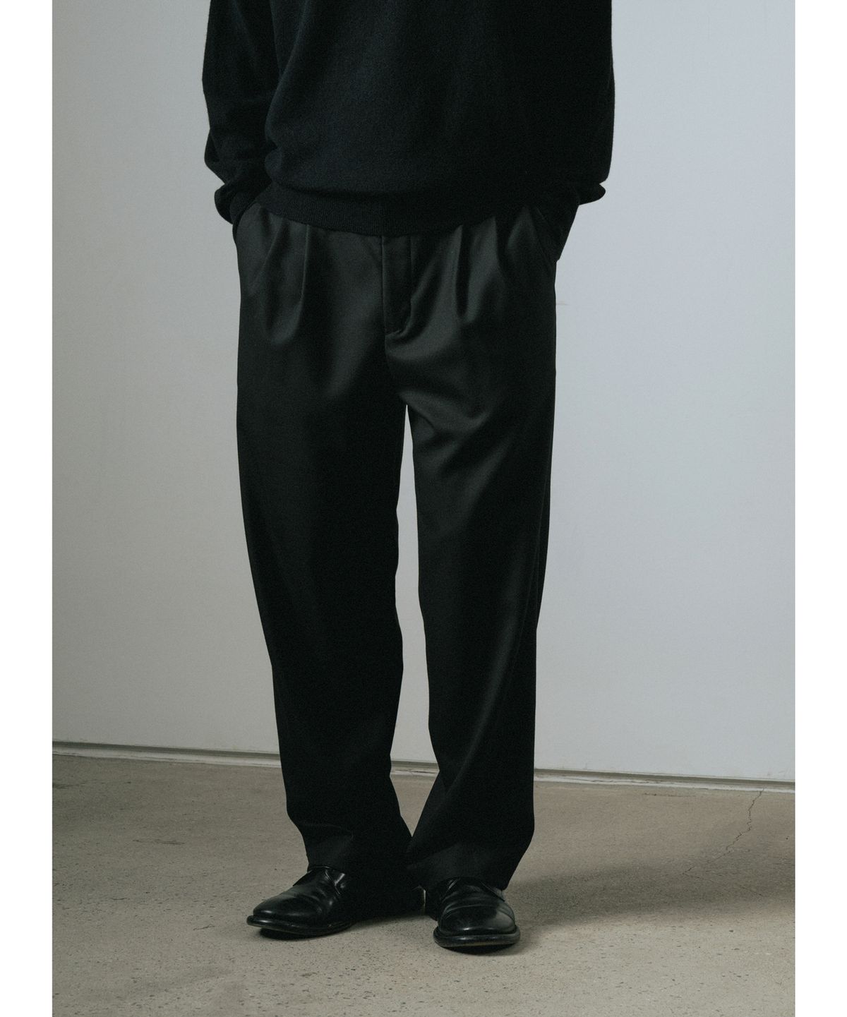 와기(WHAGI) Flannel Wool Architect Pants (Black)