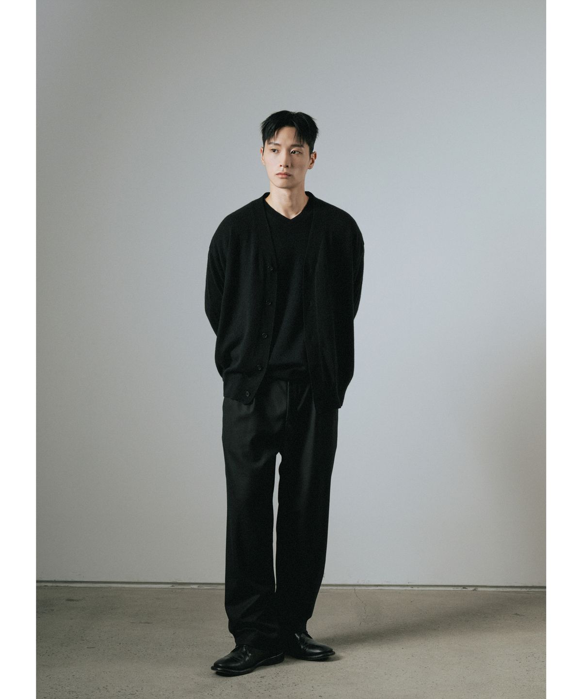 와기(WHAGI) Flannel Wool Architect Pants (Black)