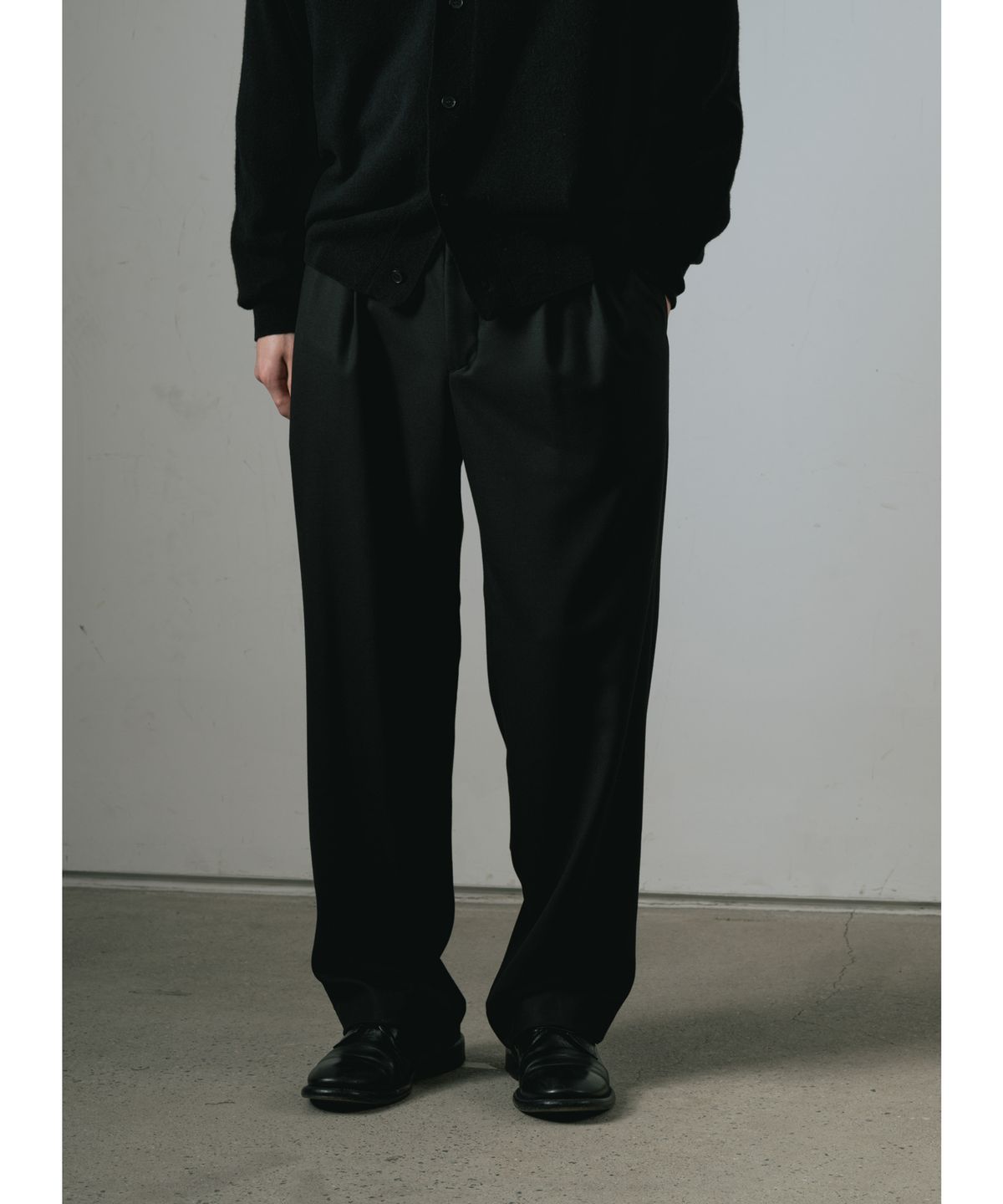 와기(WHAGI) Flannel Wool Architect Pants (Black)