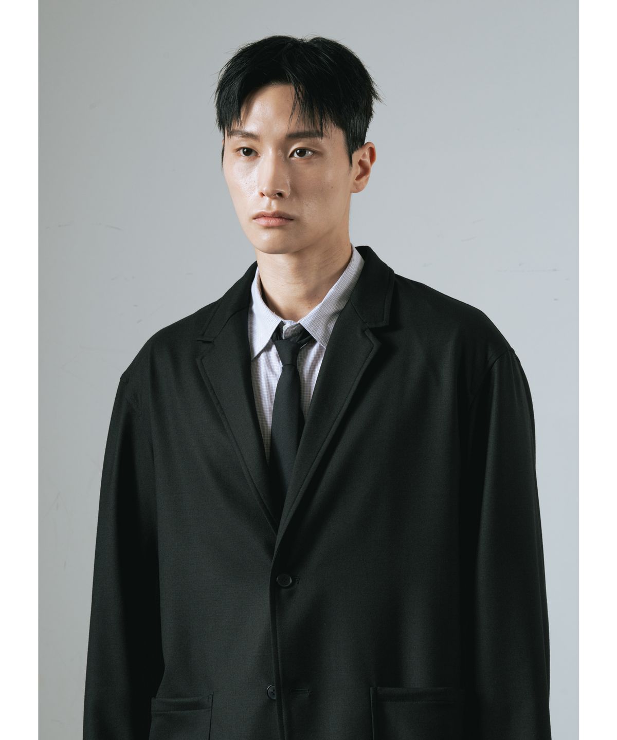 와기(WHAGI) Flannel Wool Architect Jacket (Black)