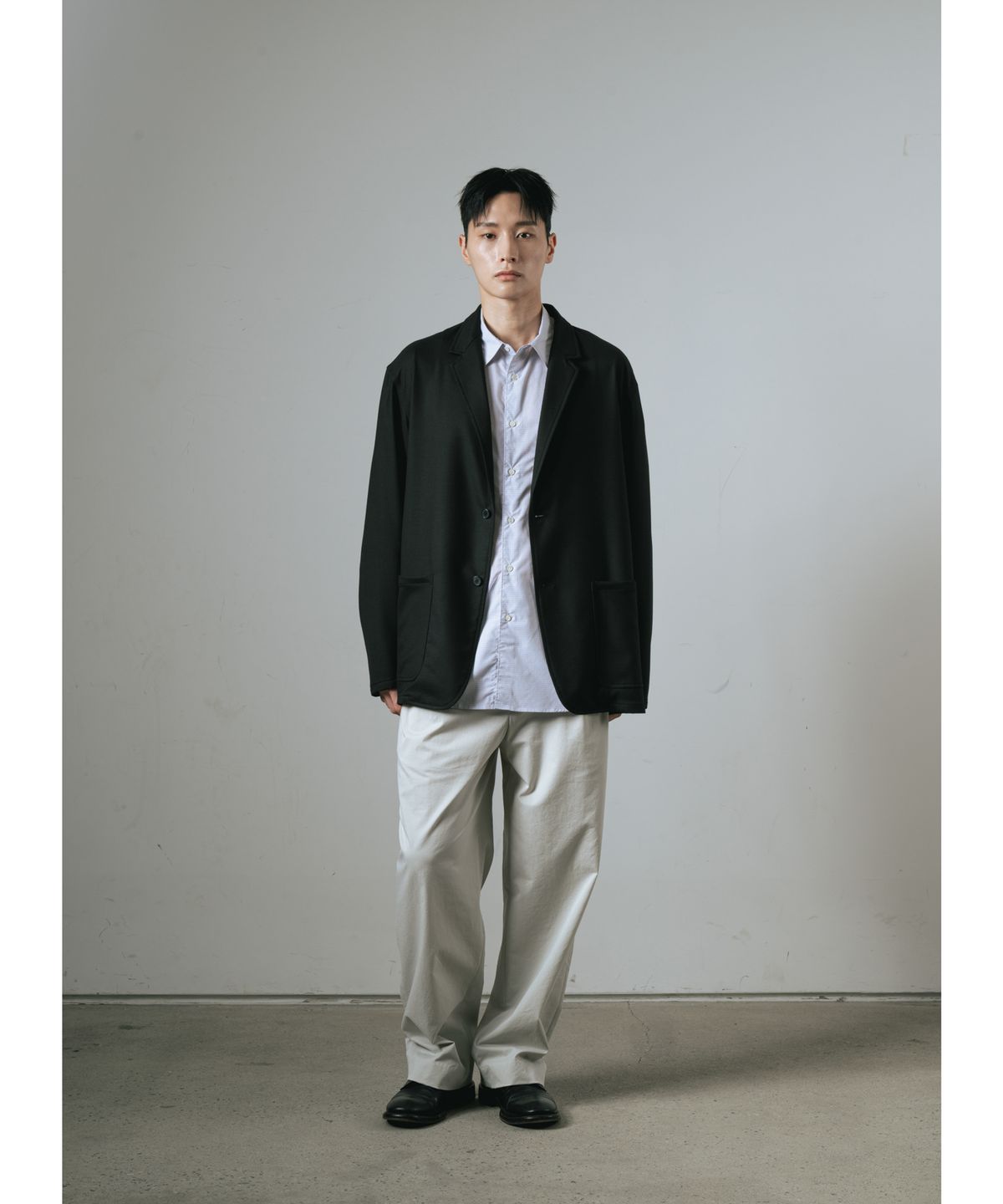 와기(WHAGI) Flannel Wool Architect Jacket (Black)