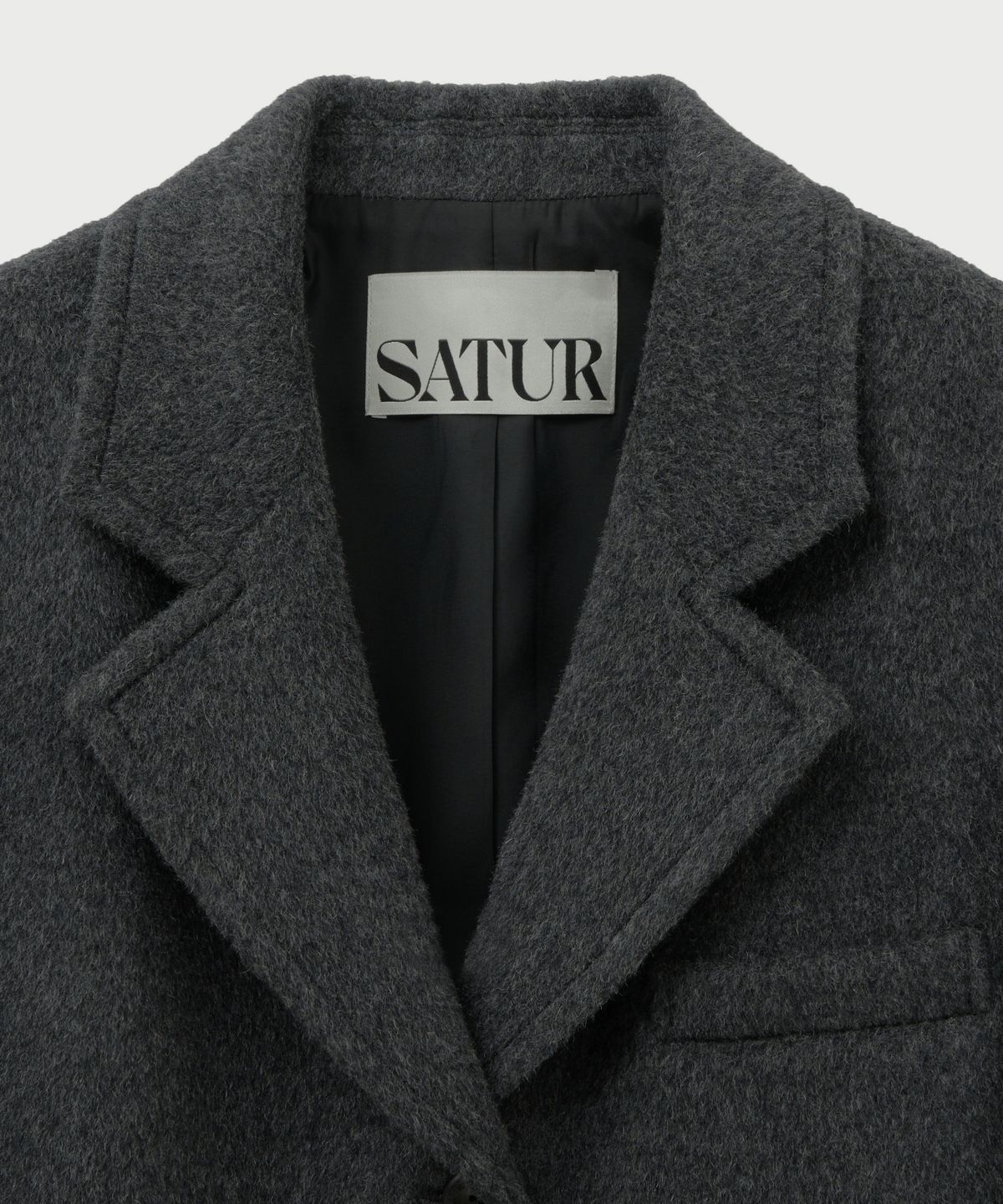 세터(SATUR) (W) 캐시미어 울 블렌드 싱글 블레이저 차콜