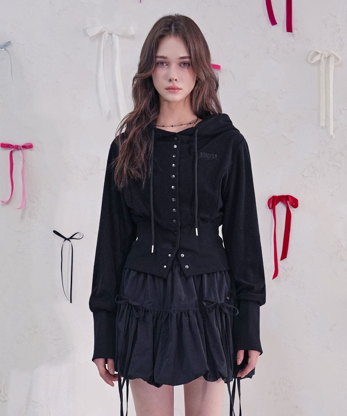 비바셔스(VIVACIOUS) Serena Snap Hoody Zip-up_4Colors