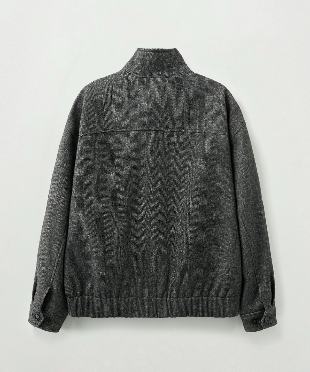 세터(SATUR) 헤링본 울 블렌드 블루종 자켓 차콜