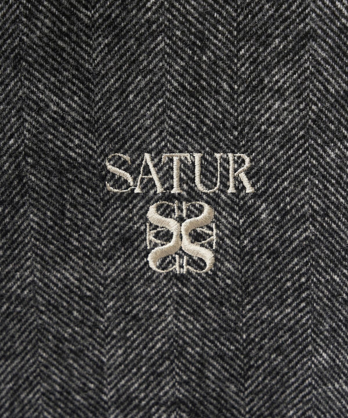 세터(SATUR) 헤링본 울 블렌드 블루종 자켓 차콜