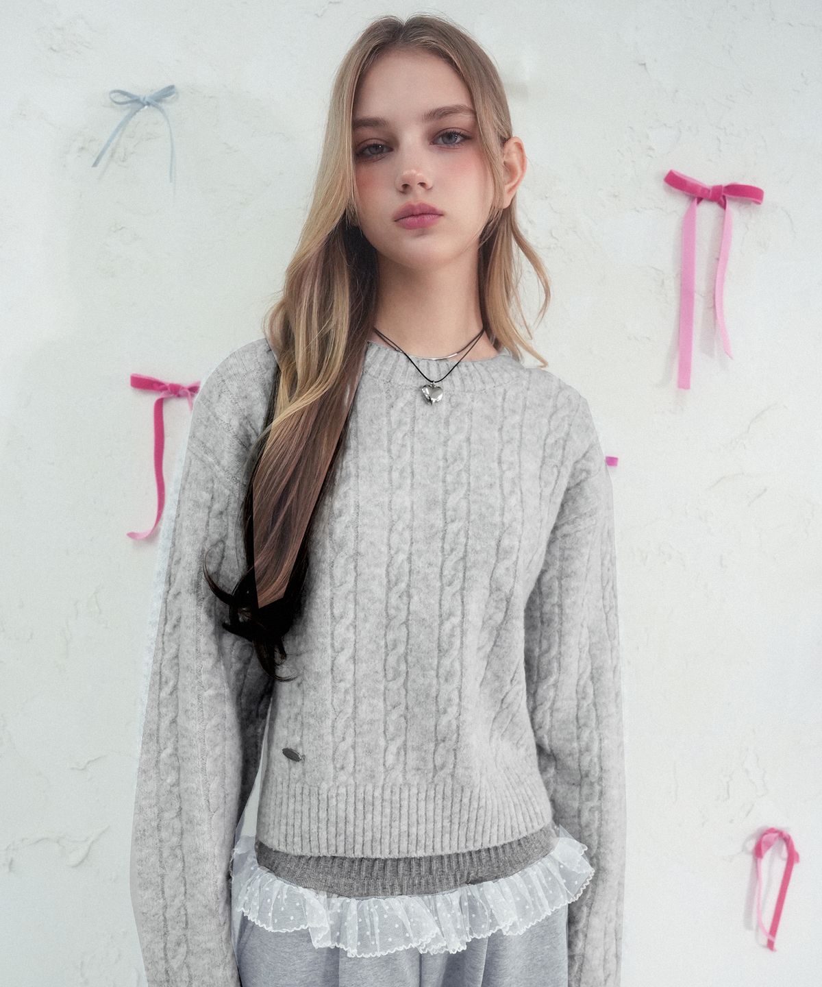 비바셔스(VIVACIOUS) Ecru Round Twist Knit_4Colors