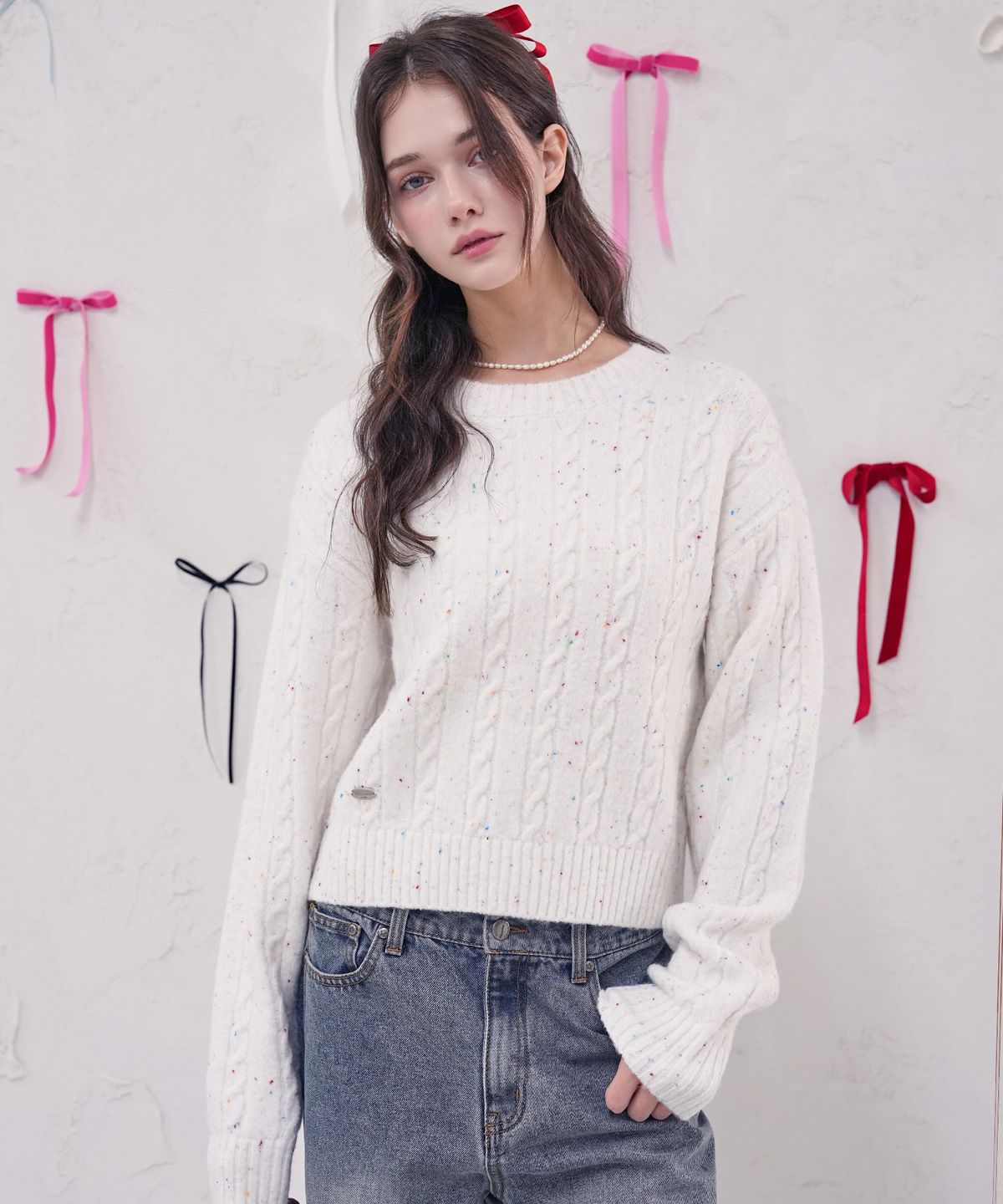 비바셔스(VIVACIOUS) Ecru Round Twist Knit_4Colors