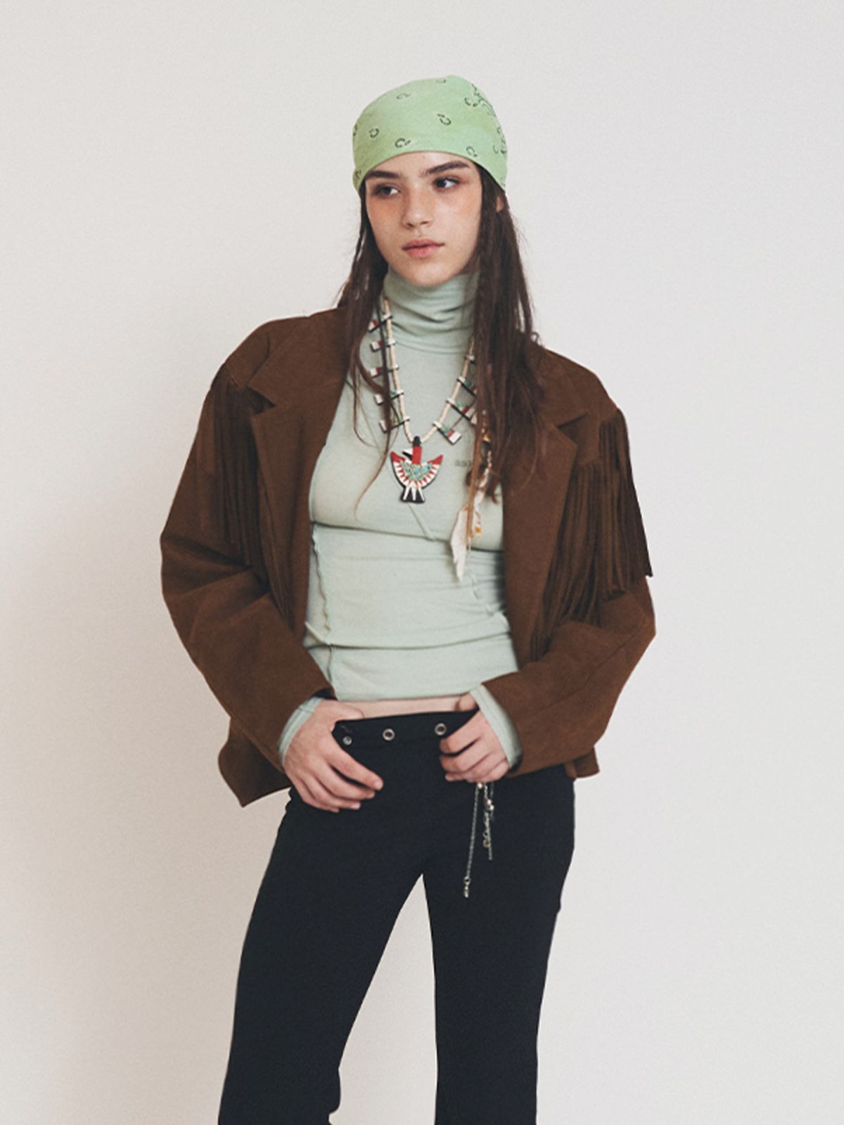 에즈이프 캘리(ASIF CALIE) NUBUCK FRINGE JACKET BROWN