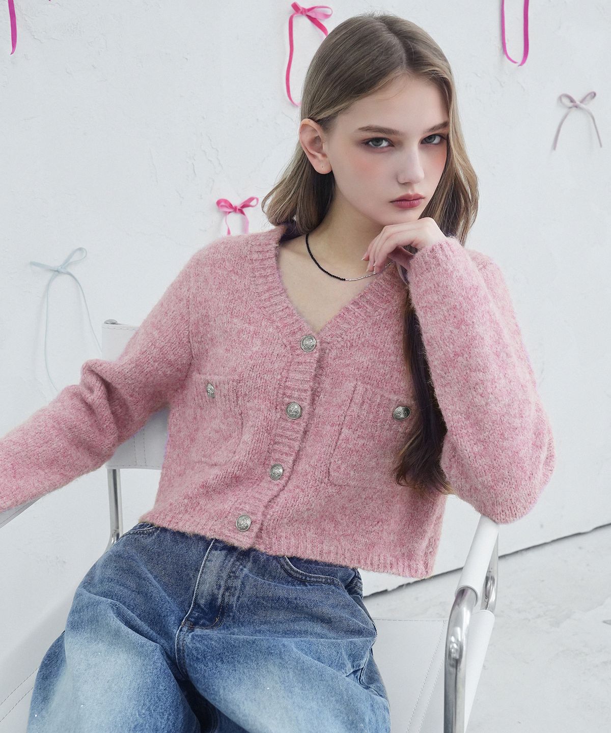 비바셔스(VIVACIOUS) Elodie Pocket Crop Knit Cardigan_5Colors