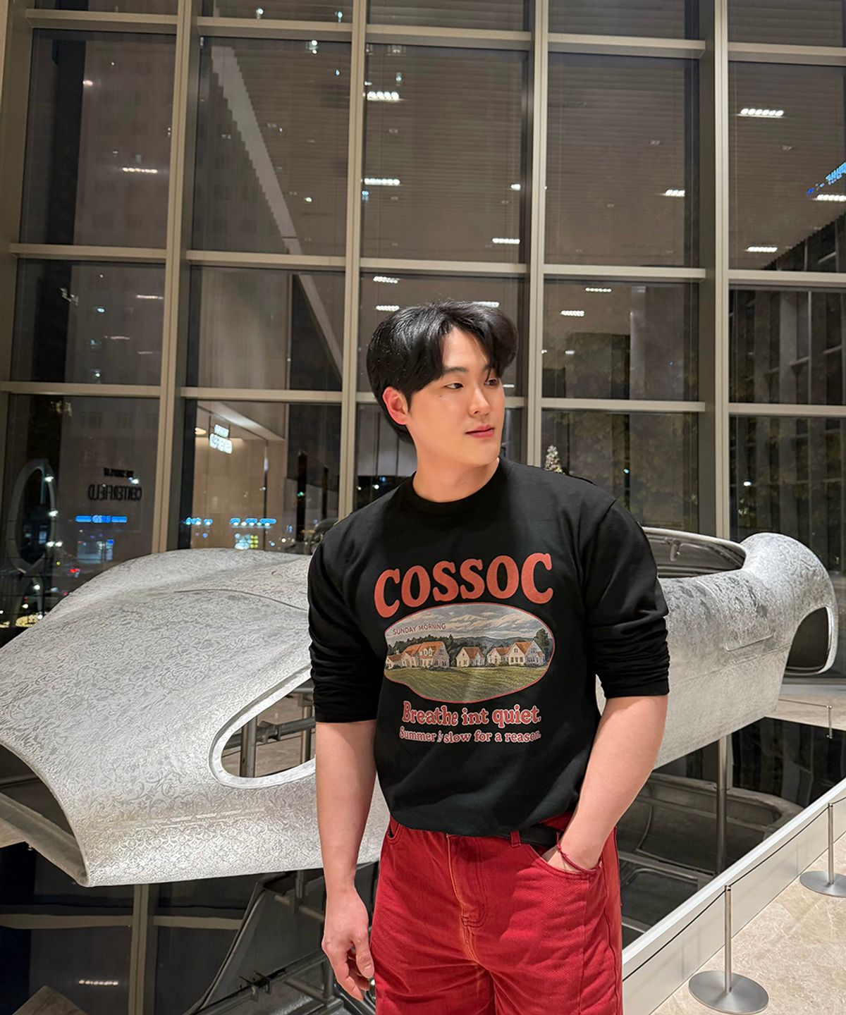 코소(COSO) 선데이 모닝 롱 슬리브 긴팔티 (BLACK)