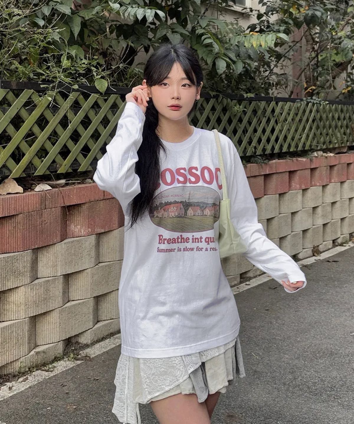 코소(COSO) 선데이 모닝 롱 슬리브 긴팔티 (WHITE)