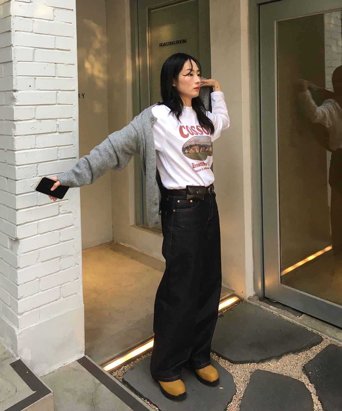 코소(COSO) 선데이 모닝 롱 슬리브 긴팔티 (WHITE)