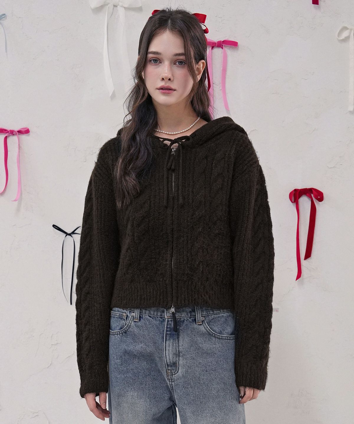 비바셔스(VIVACIOUS) Rose Mignon Hood Zip-up_3Colors