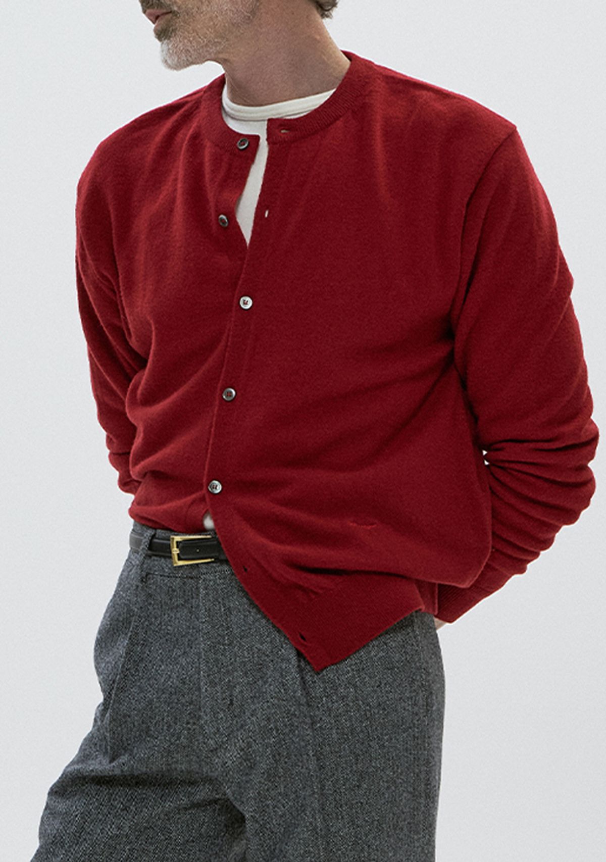 세비지(SAVAGE) Wool Crewneck Jersey Long Sleeve - Ivory