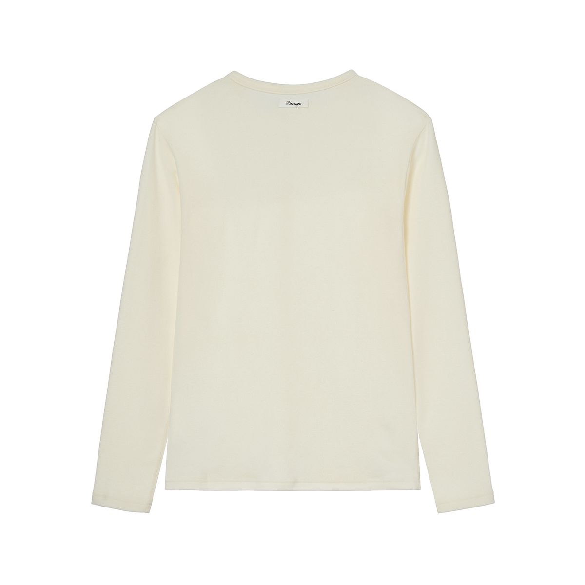 세비지(SAVAGE) Wool Crewneck Jersey Long Sleeve - Ivory