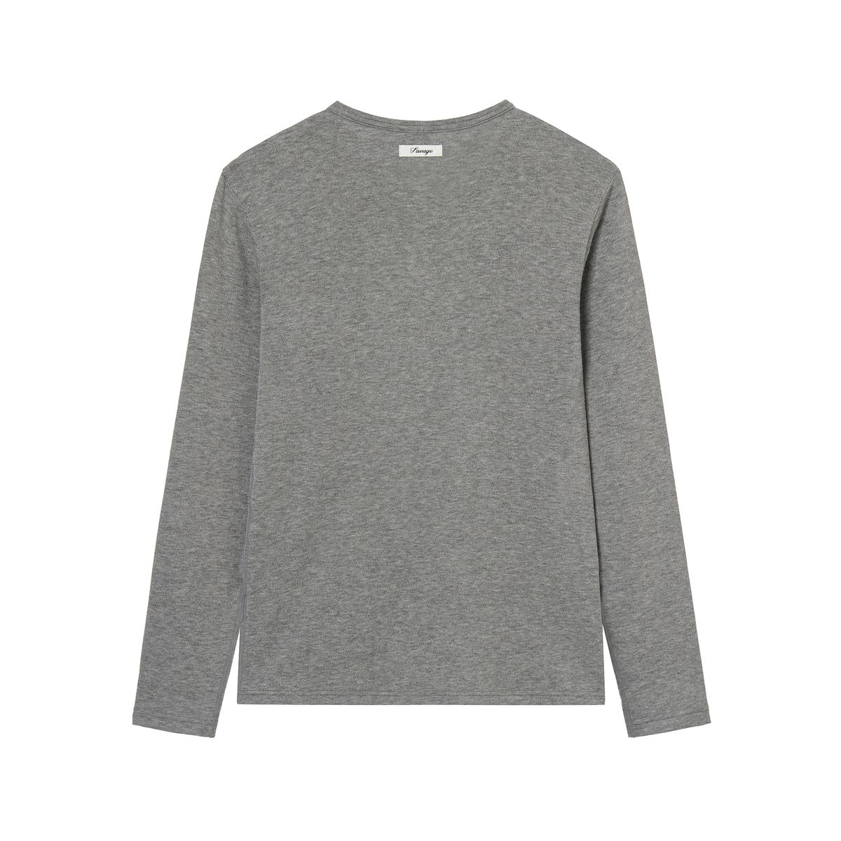 세비지(SAVAGE) Wool Crewneck Jersey Long Sleeve - Grey