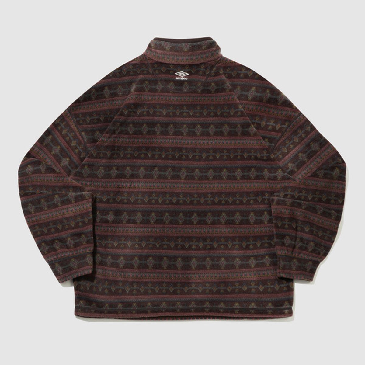 엄브로(UMBRO) 플러스플리스 레터링 하프집업 브라운 UQ423CFSN1