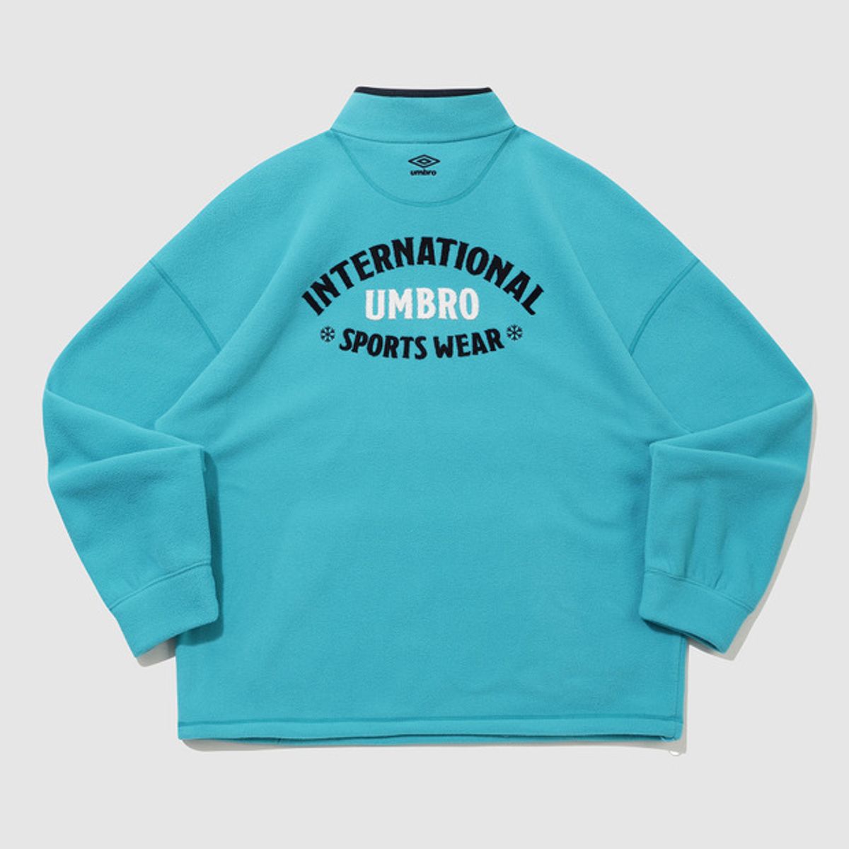 엄브로(UMBRO) 플러스플리스 레터링 하프집업 블루 UQ423CFSN1