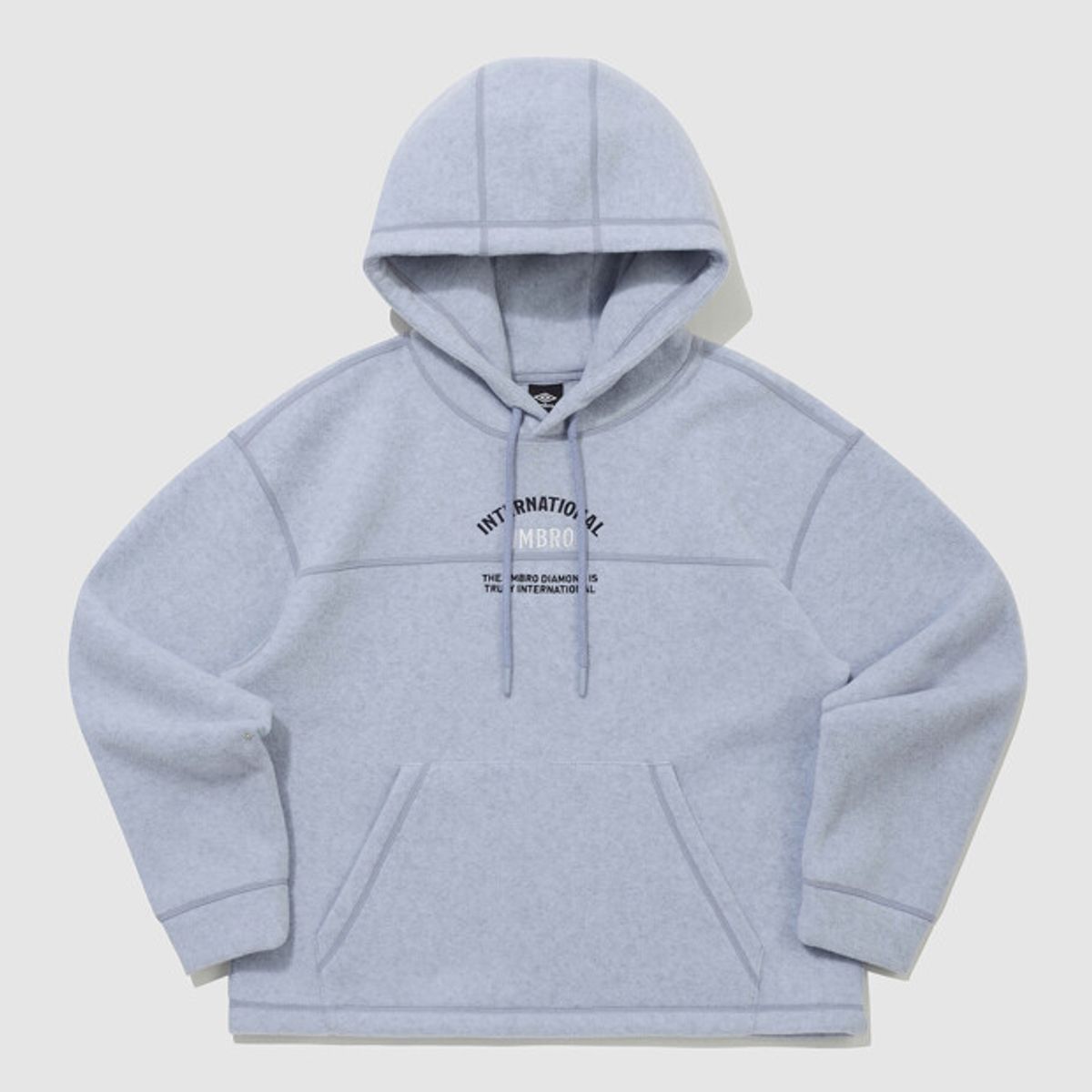 엄브로(UMBRO) 플러스플리스 레터링 후드 티셔츠 블루 UQ423CHDN1