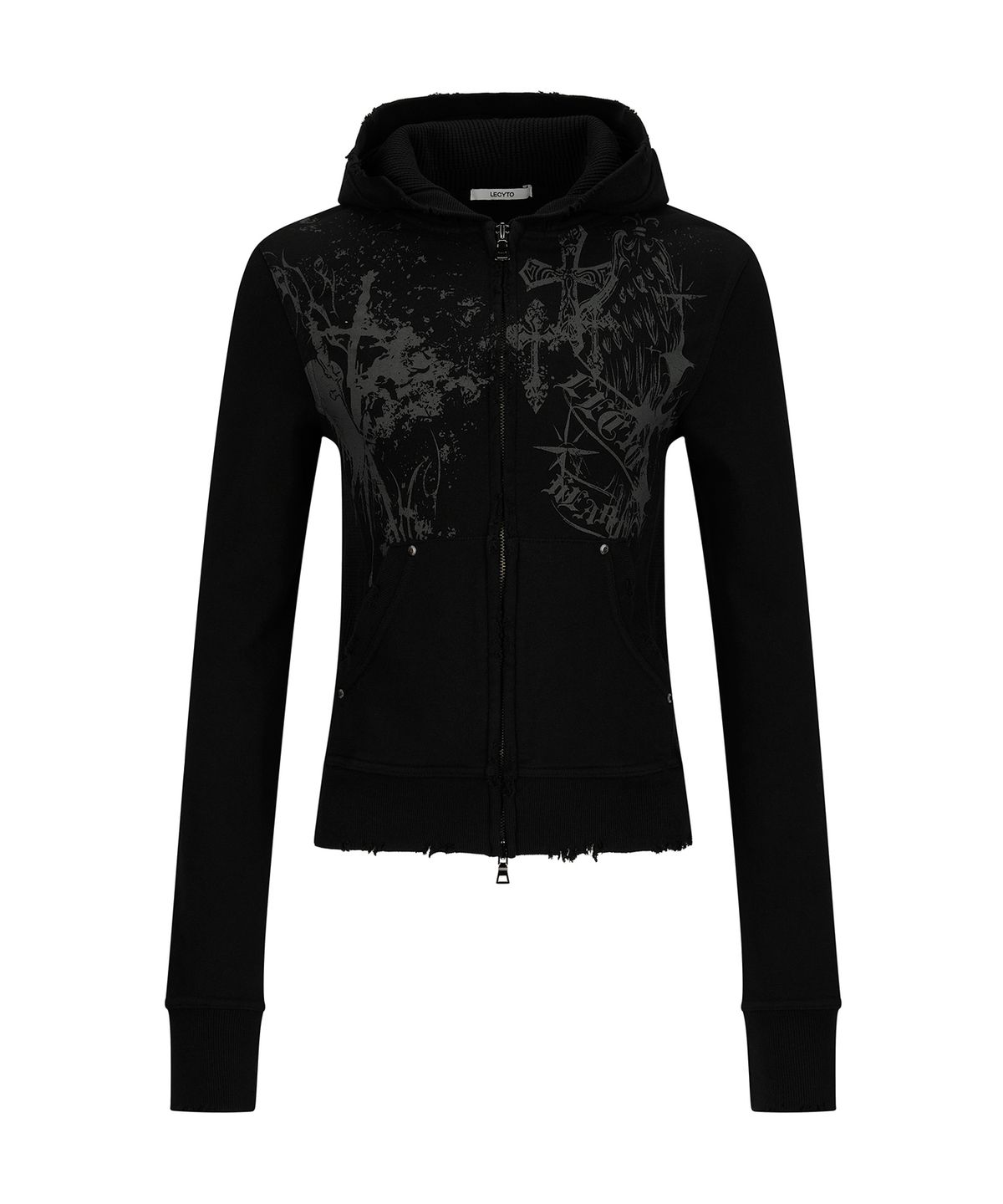 레씨토(LECYTO) Celestial Paint Hoodie Zip-Up_[Black]