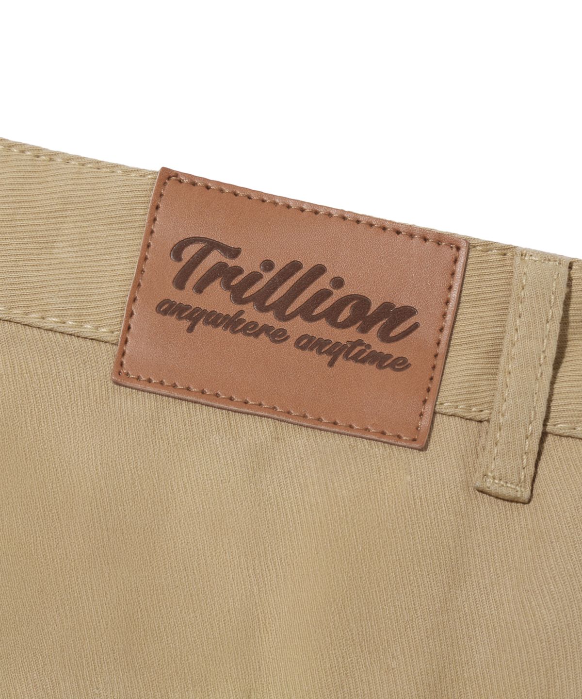 트릴리온(TRILLION) 레더 패치 포켓 워크 코튼 팬츠_4color