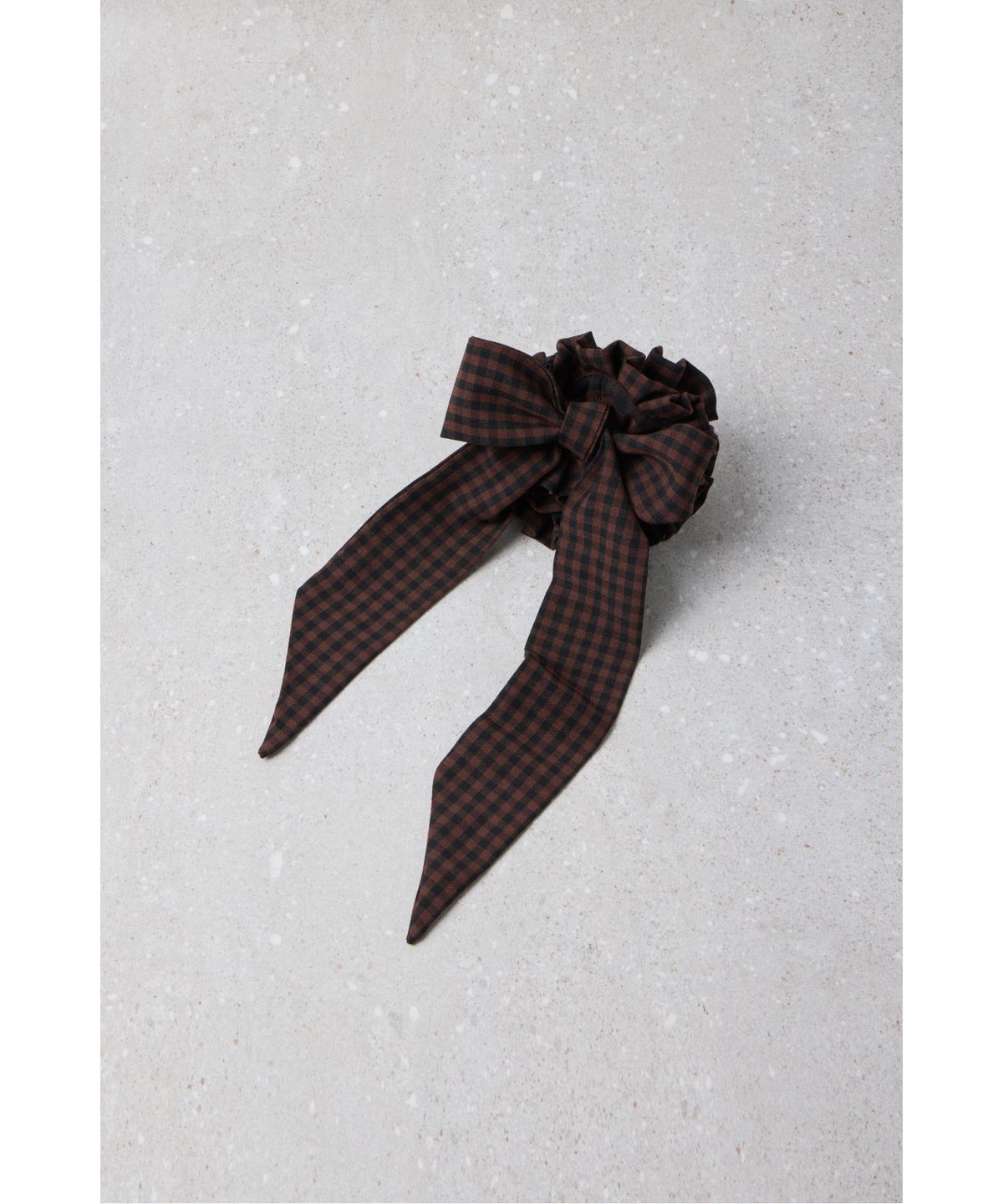 슈콤마보니(SUECOMMA BONNIE) Fev_Ruffle Hair Scrunchie(brown)_DFAOA25506BRN