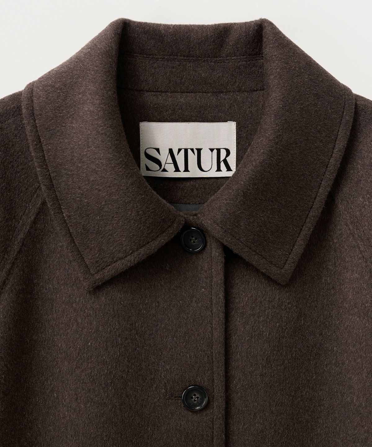 세터(SATUR) (W) 에이라인 울 블렌드 싱글 코트 브라운