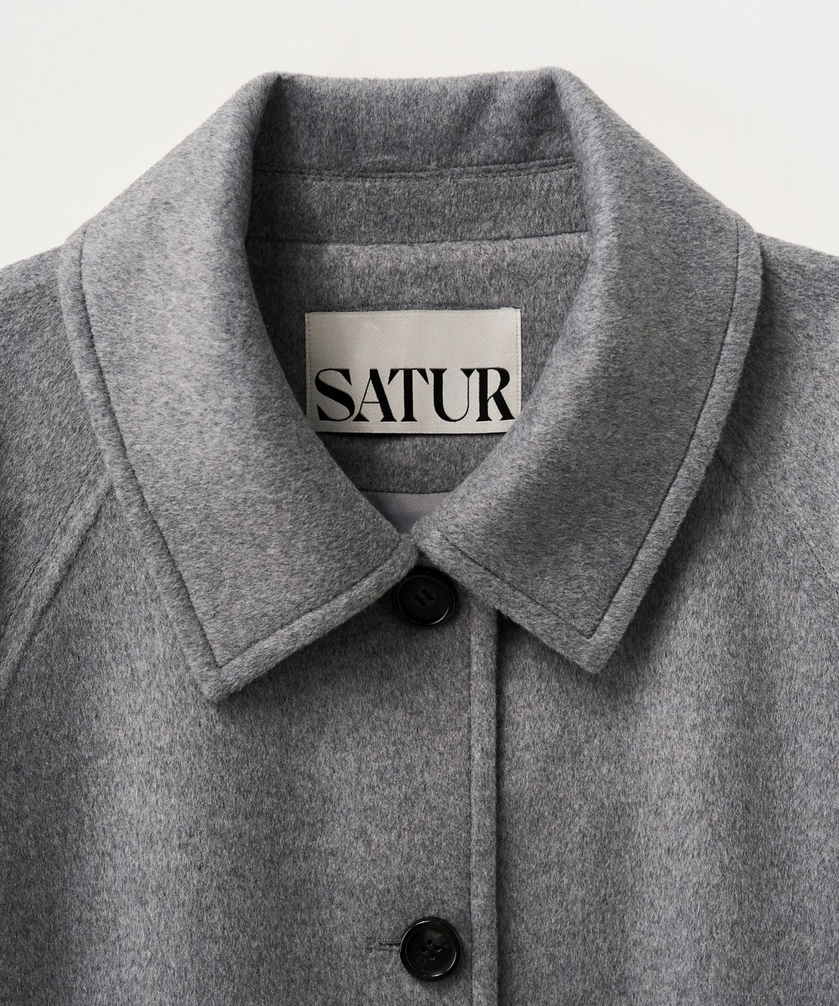 세터(SATUR) (W) 에이라인 울 블렌드 싱글 코트 그레이