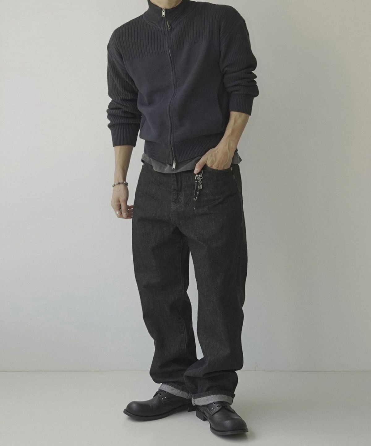 시도(SIIIIDO) RACHMAN LUNA DYED ZIP-UP CARDIGAN #1