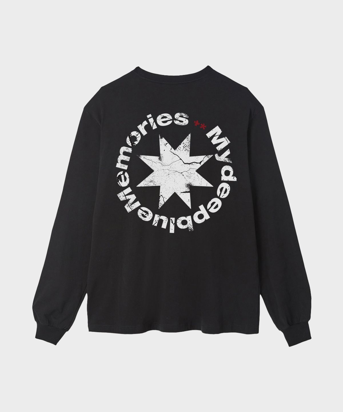 마이딥블루메모리즈(MY DEEP BLUE MEMORIES) MM CRACK ROUND LOGO LONG SLEEVE TEE(WHITE)