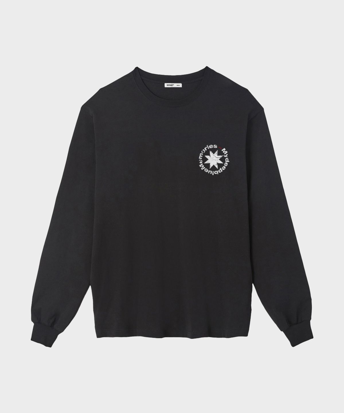마이딥블루메모리즈(MY DEEP BLUE MEMORIES) MM CRACK ROUND LOGO LONG SLEEVE TEE(WHITE)