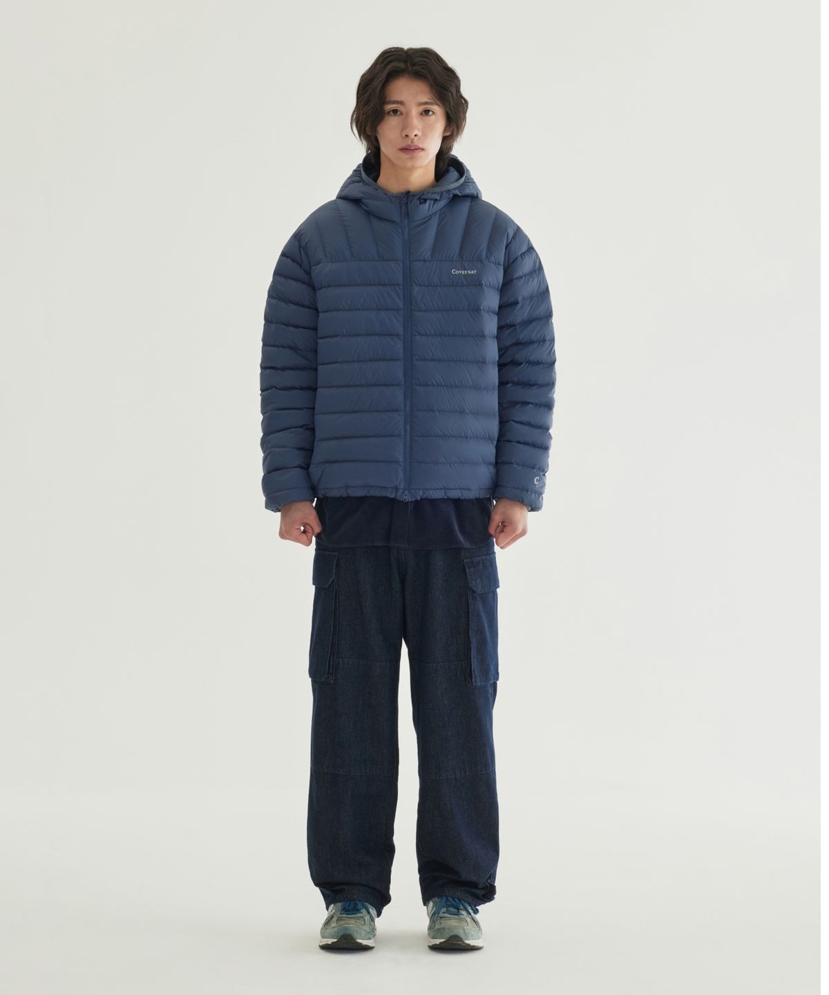 커버낫(COVERNAT) 커버라이트 패커블 후드 경량 다운 자켓 Dark Blue