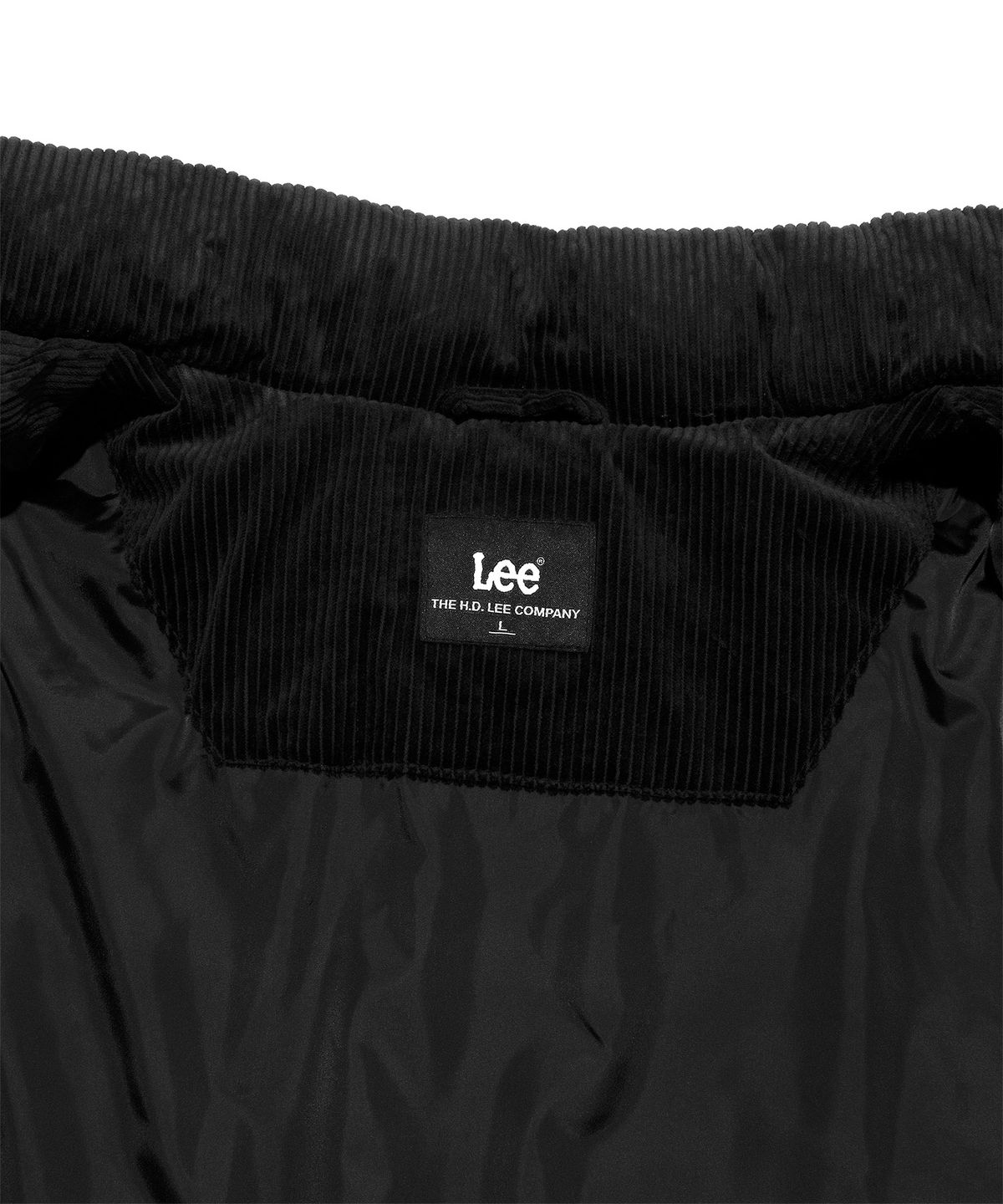 리(LEE) 코듀로이 패딩 자켓 블랙