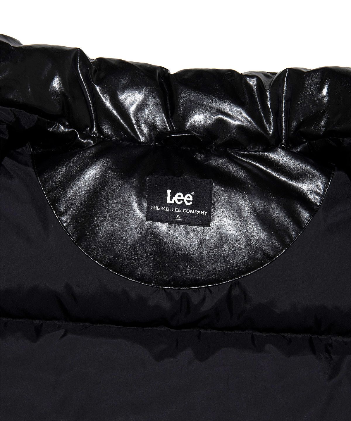 리(LEE) 우먼 신세틱 레더 크롭 다운 블랙