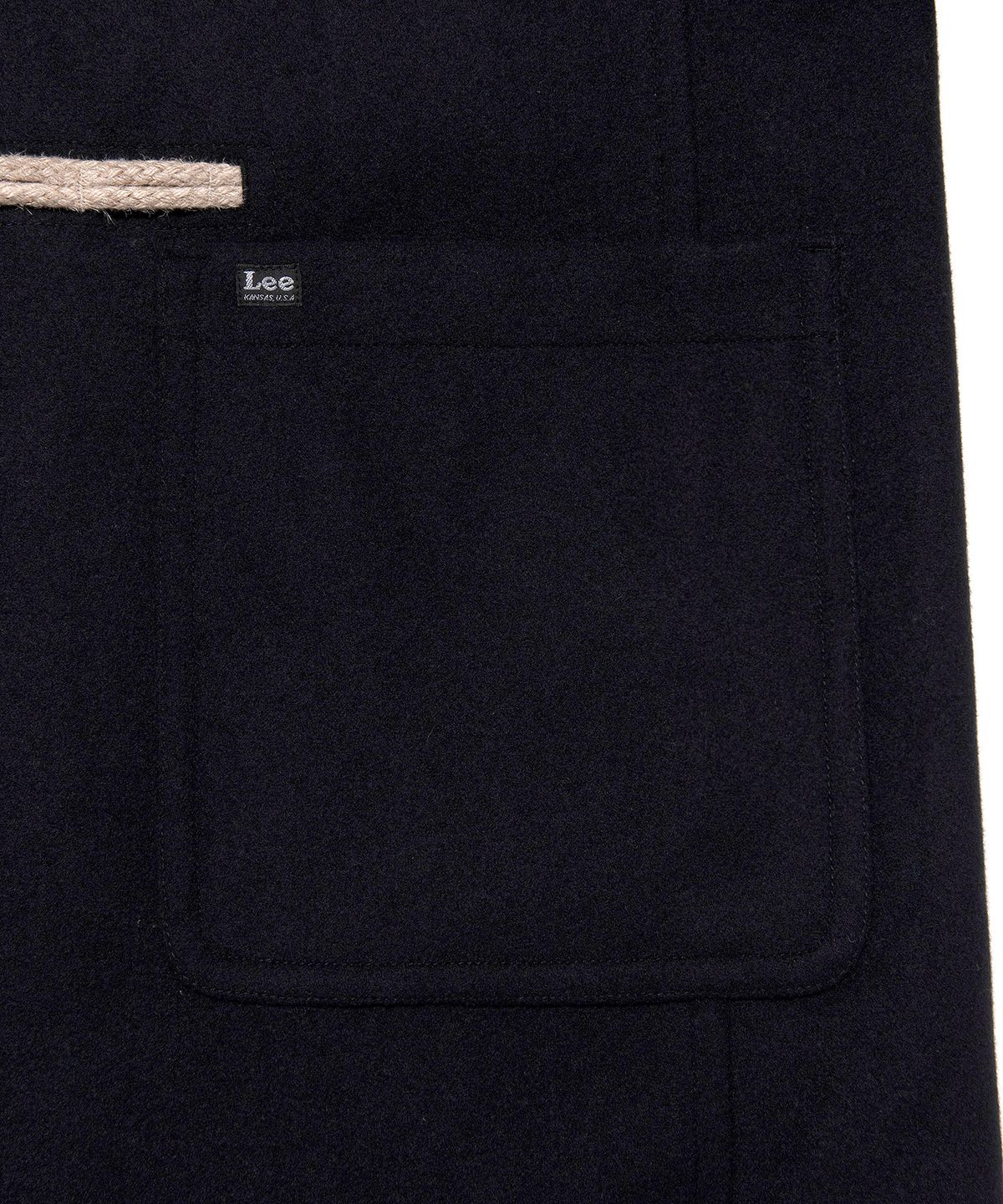 리(LEE) 울 블렌드 롱 더플 코트 네이비