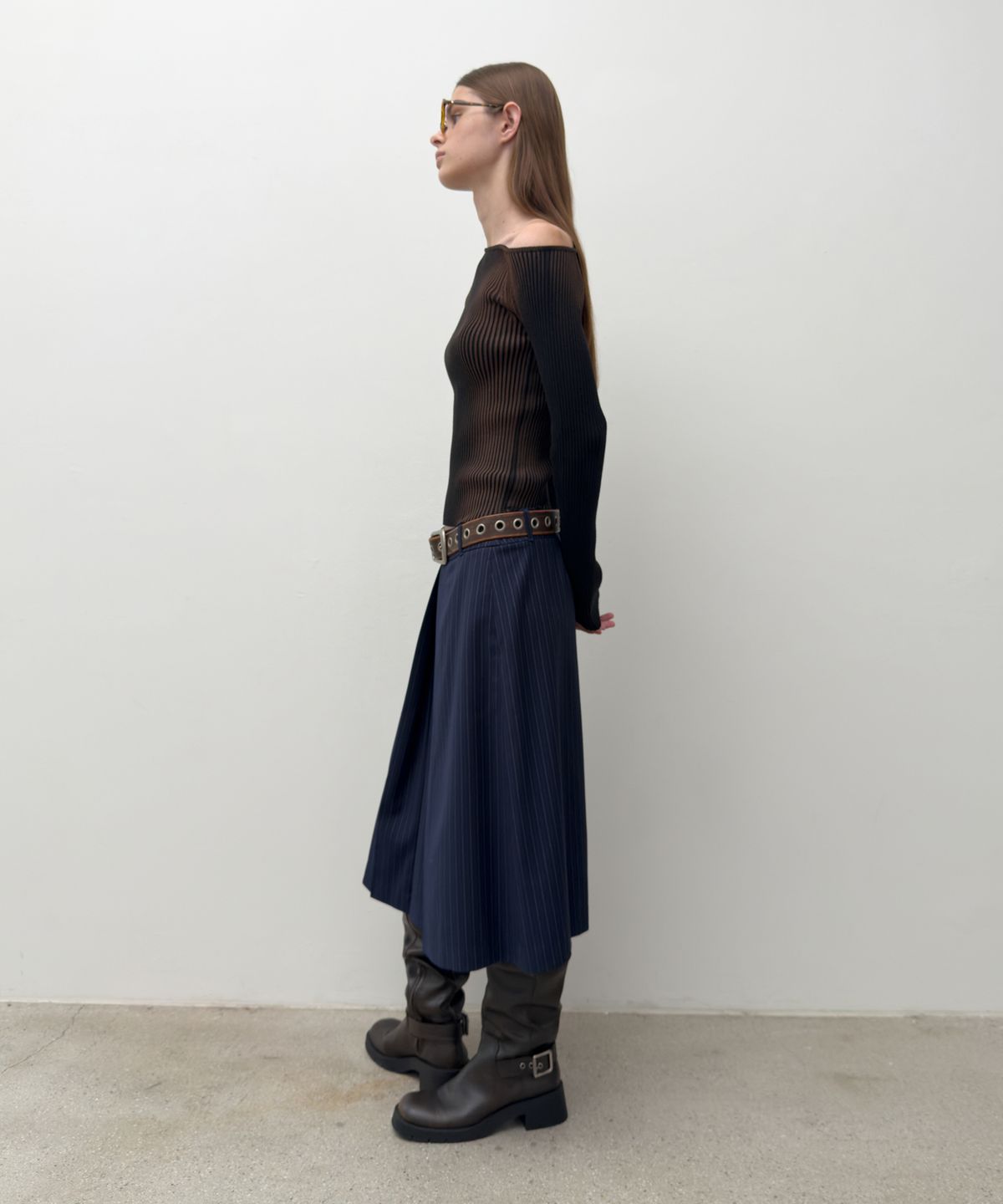 다이애그널(DIAGONAL) ONE OFF SHOULDER SPRAY KNIT (black)