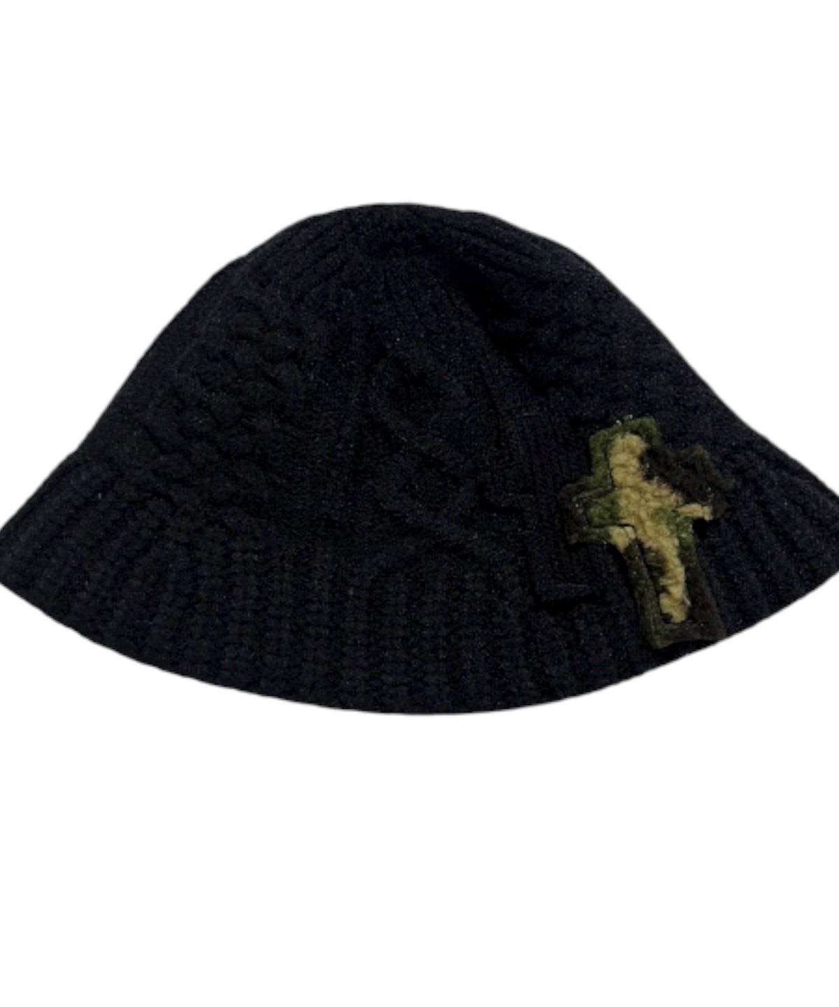 스케이터락(SK8ER ROCK) Cable Knit Cross Bucket Hat ((black))