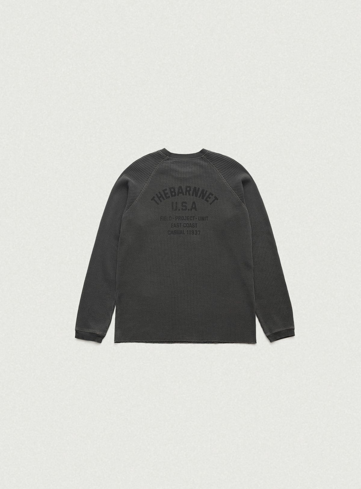 더바넷(THEBARNNET) Vero Pigment Waffle T-Shirt_Charcoal