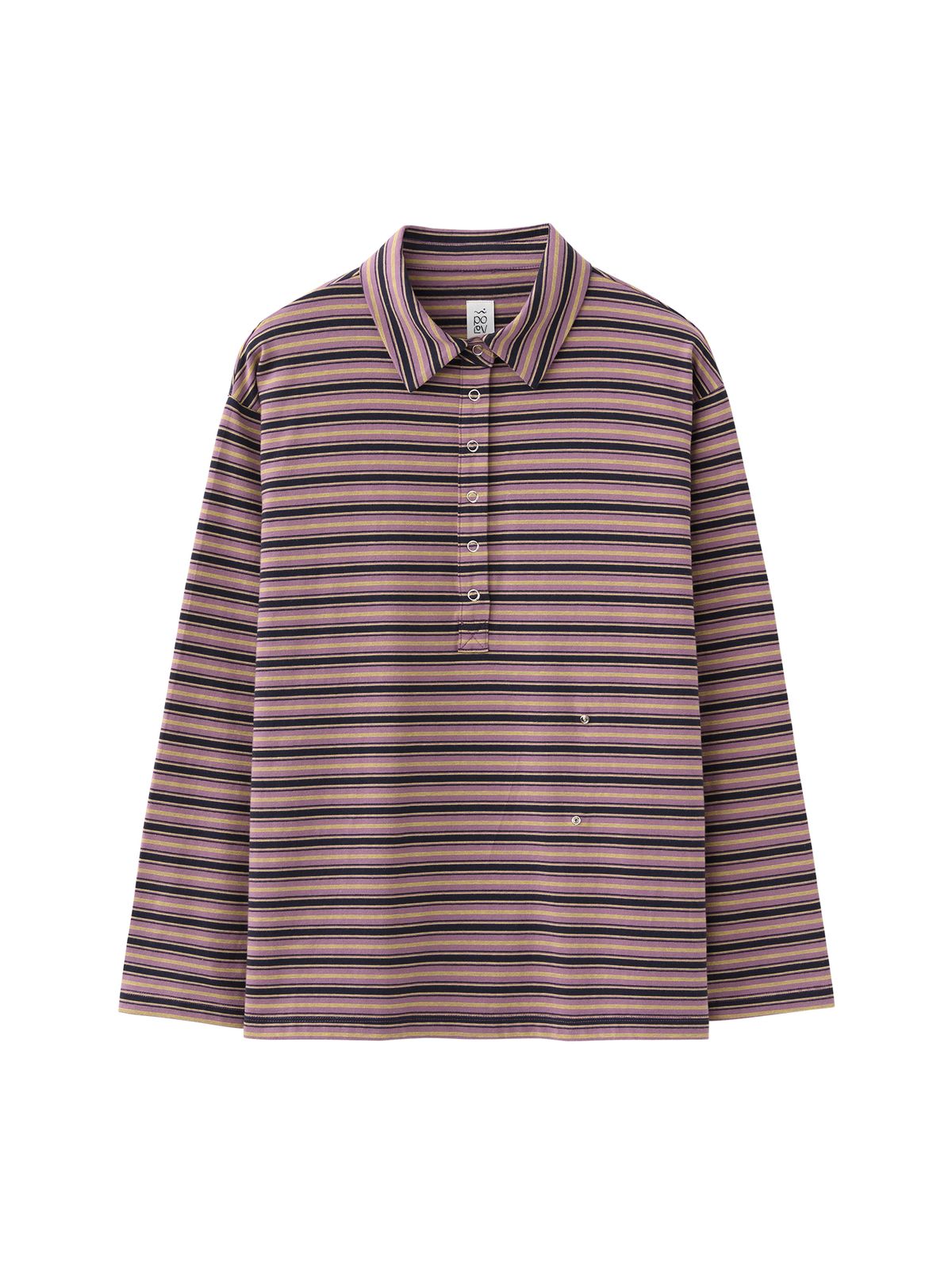 포에브(POEV) Striped Button Collar Shirt [3 color]