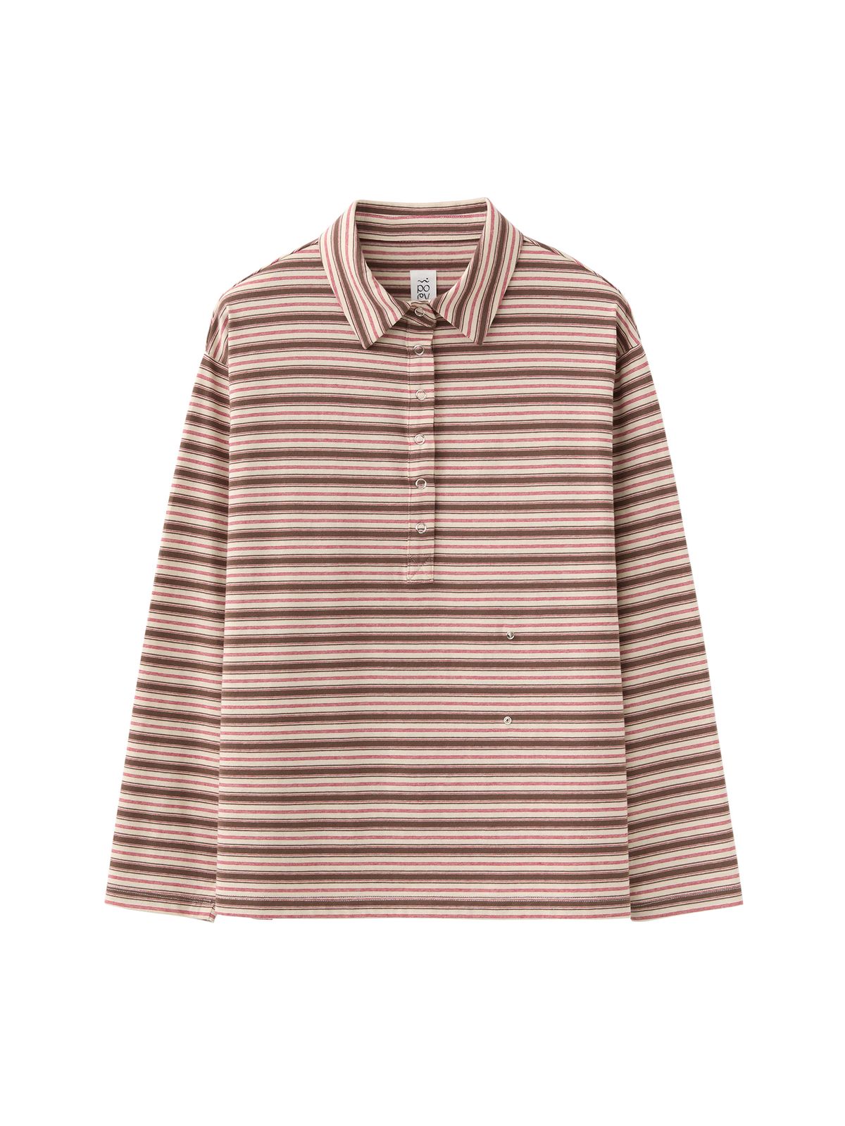 포에브(POEV) Striped Button Collar Shirt [3 color]