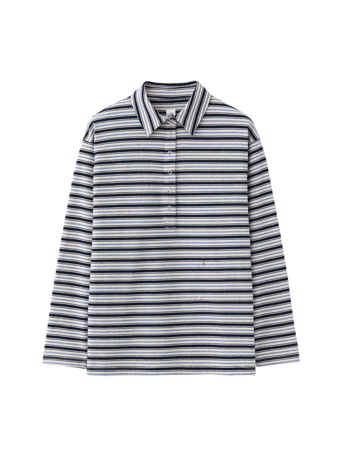 포에브(POEV) Striped Button Collar Shirt [3 color]
