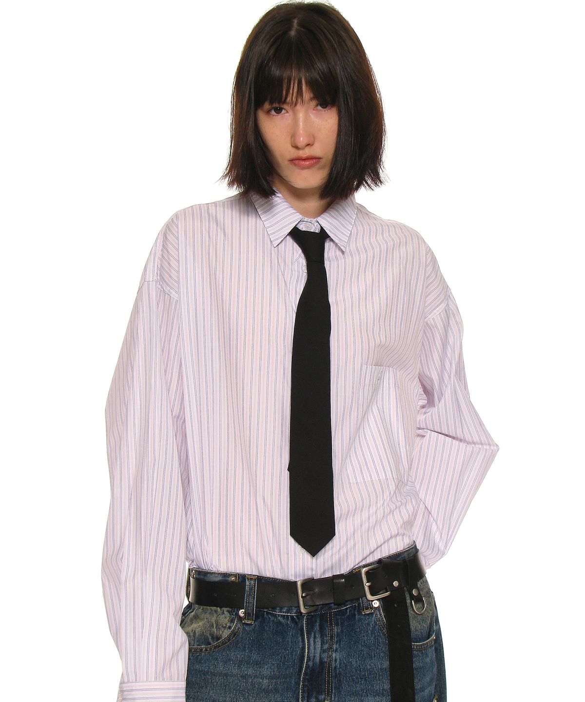 파르티멘토 우먼(PARTIMENTO WOMEN) 레더 엑스트라 롱 벨트_블랙