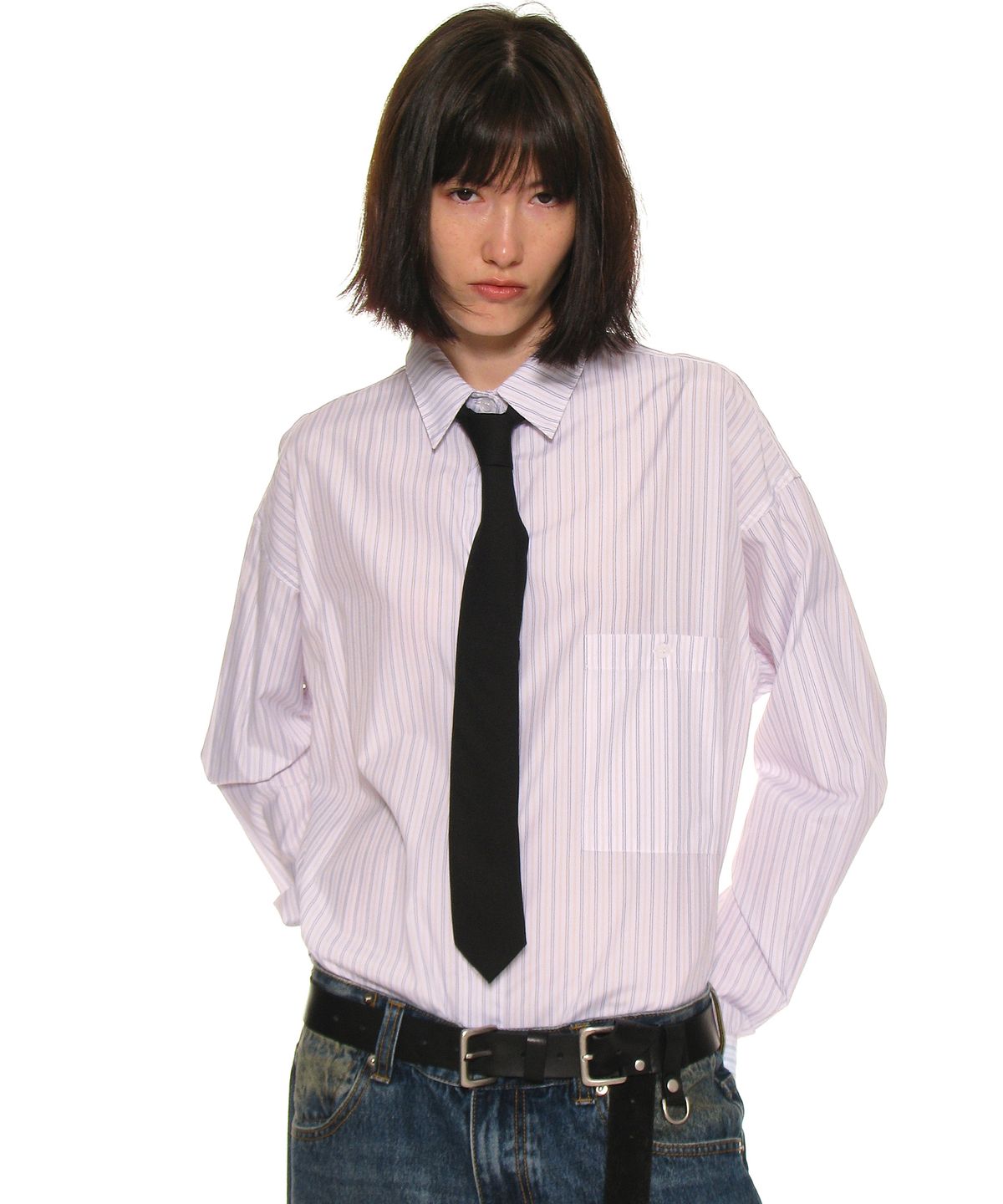 파르티멘토 우먼(PARTIMENTO WOMEN) 레더 엑스트라 롱 벨트_블랙