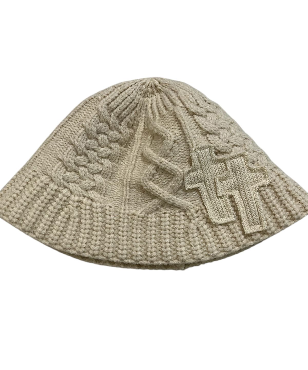 스케이터락(SK8ER ROCK) Cable Knit Cross Bucket Hat ((ivory))