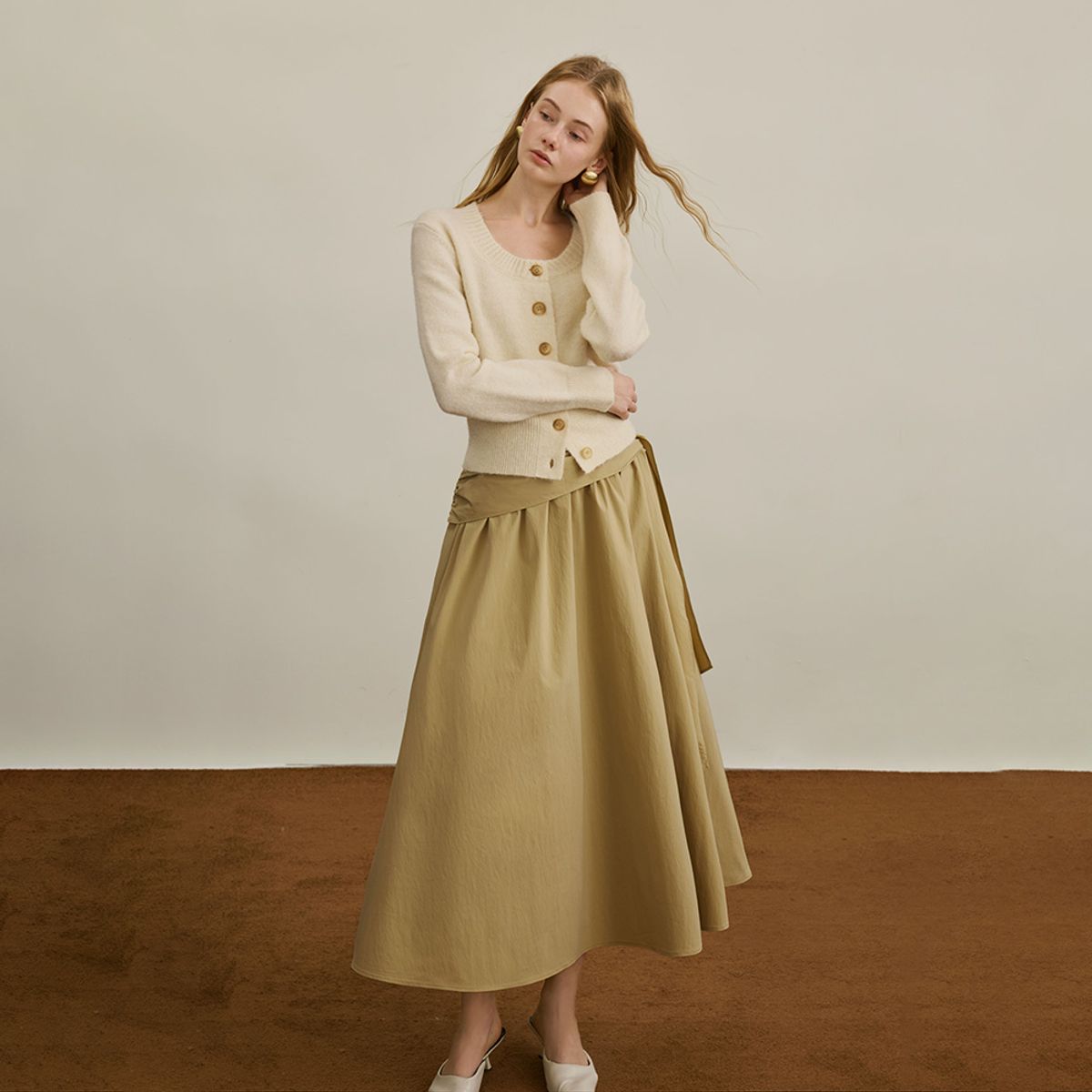 와이와이아이엠(YYIAM) YY_A-line lace-up commuter skirt_2color