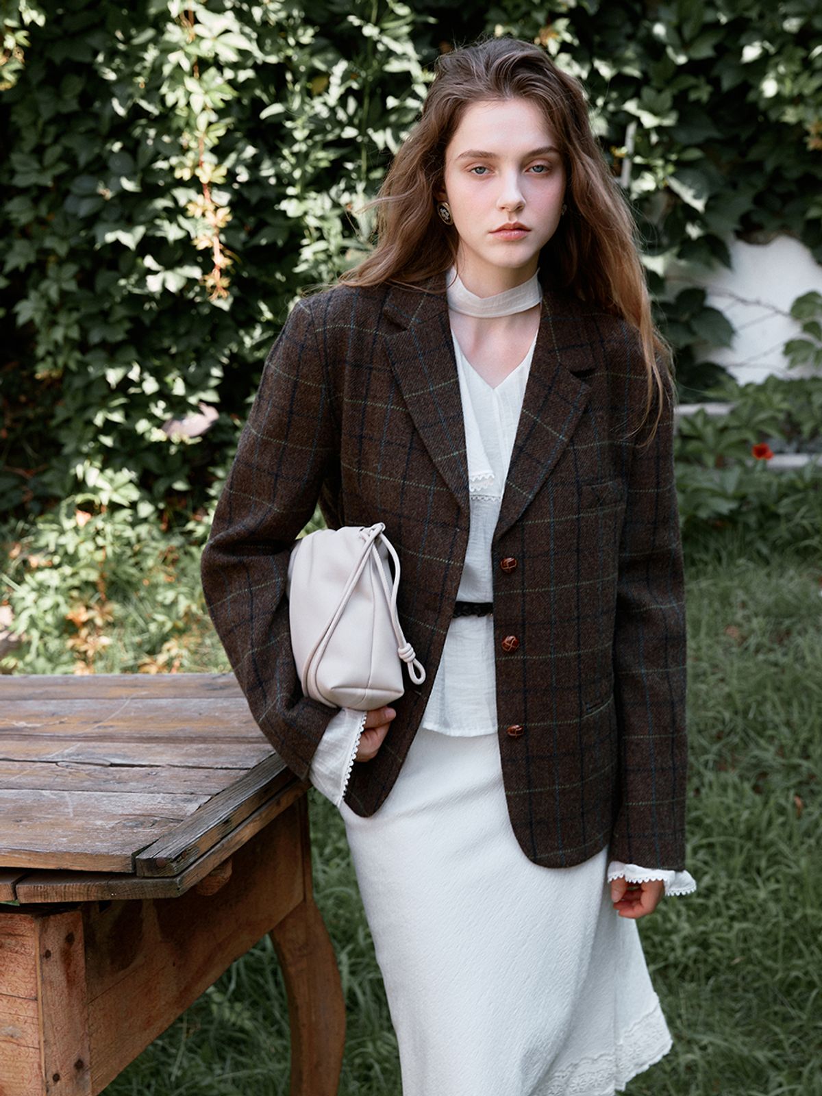 르니나(LENINA) FELICIA classic wool jacket_BROWN CHECK