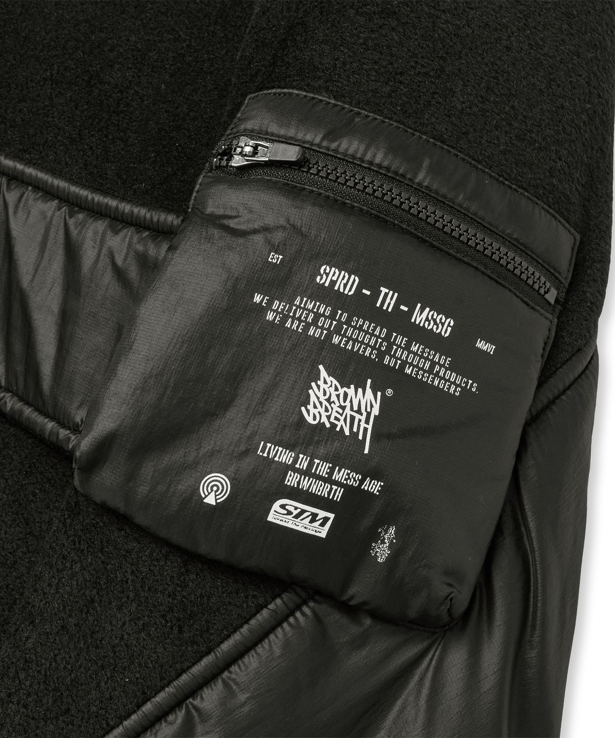 브라운브레스(BROWNBREATH) FLEECE BALACLAVA ANORAK - BLACK